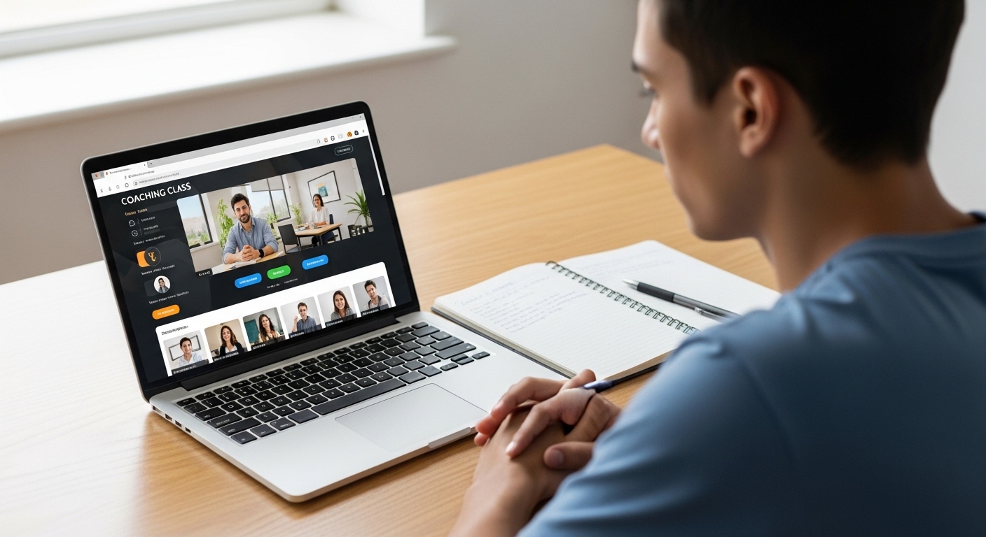 Student studying online